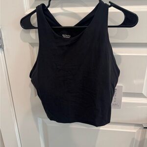 Athleta Women's Black Cropped Built-in Bra Top